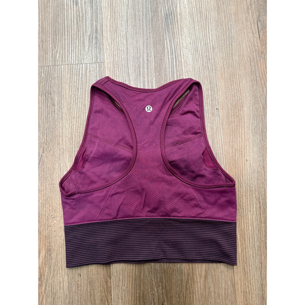 Lululemon‎ Ebb to Train Bra Size 8 Magenta Purple High Neck Racerback Sports Bra